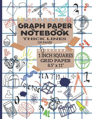 Graph Paper Notebook: 1/2 inch squares: 100 pagess Large Print 8.5x11  (Paperback)