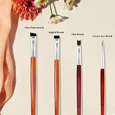 Flat Eyebrow Brush, URSOBTF Angled Eyeliner Brush Pointed Round Eyeliner  Brush Crease Eye Brushes,and Wood Handle, Nail Brushes 4 Pcs Set - Yahoo  Shopping