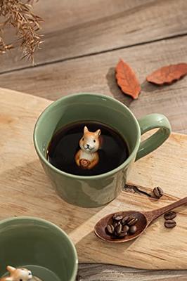 DIHOclub Squirrel Ceramic Cup Hidden 3D Animal Inside Mug,Cute