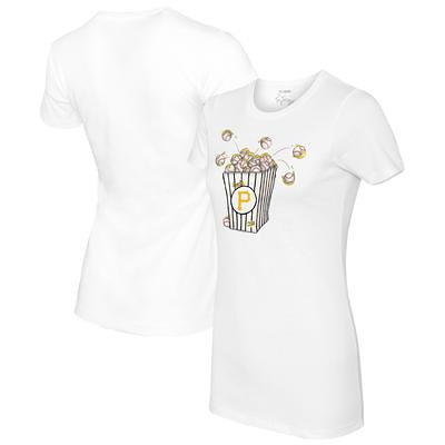 Women's Tiny Turnip White Pittsburgh Pirates Stacked T-Shirt