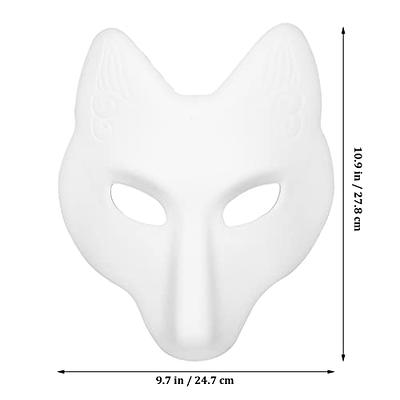 SAFIGLE Therian Mask Fox Cat Therian Mask for Kids Adults White Blank Fox  Mask Hand Painted Animal Face Mask Halloween Mask DIY Mask Animal Party