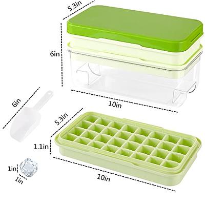 PENGKE Ice Cube Tray with Lid and Bin,64 Nuggets Silicone Ice Tray