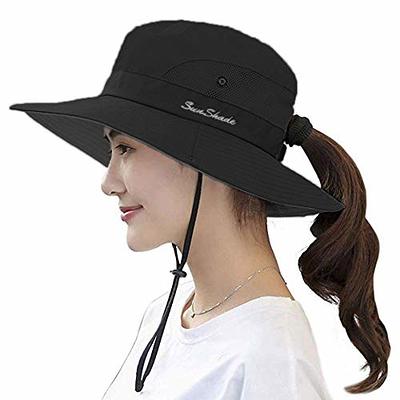 QingFang Wide Brim Sun Hat Mesh Bucket Hat Lightweight Bonnie Hat