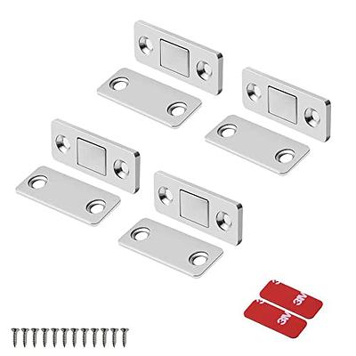 Magnetic Door Catches Self Adhesive Cupboard Door Magnets Heavy Duty  Cabinet Door Magnetic Catch Stainless Steel Drawer Magnet Latch For(4 Sets)  -t