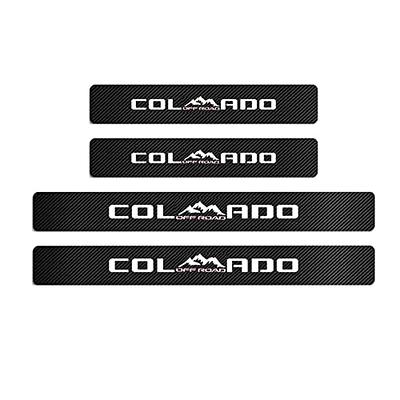 MAXMILO 4Pcs Car Door Sill Protector Reflective Carbon Fiber Leather  Sticker Decoration Door Entry Guard Accessories Compatible with Colorado  4x4 Off