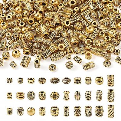 60pcs 8mm Round Spacers Beads Tibetan Alloy Metal Charms Beads Antique  Silver Metal Loose Spacer Beads for Bracelet Necklace Jewelry Making Hole