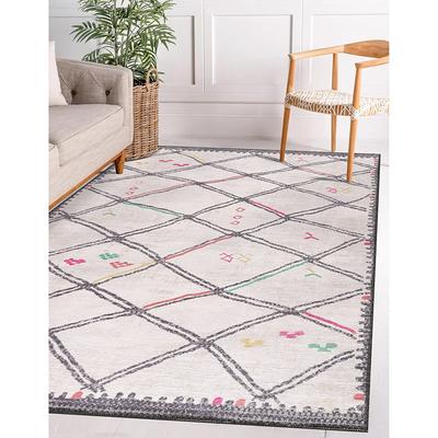 Area Rugs 8x10 Washable Non-Slip Rug Stain Resistant Rugs for Living Room  Dining Room Bedroom Low-Pile and Ultra Soft Area Rug (Beige, 8x10)