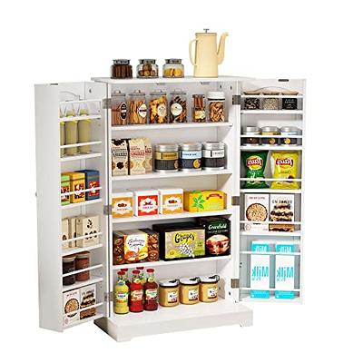 HOLTICO 41'' Freestanding Pantry Cabinet, Kitchen Pantry Storage Cabinet  with Doors and Adjustable Shelves, Food Pantry Cabinet for Kitchen, Dining  Room, Living Room and Garage,Classic White - Yahoo Shopping