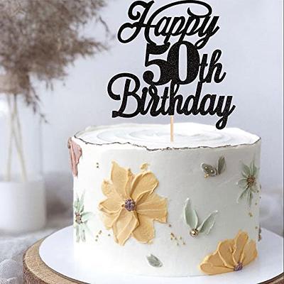 Buy Gold Glitter 50 Fabulous Cake Topper - Cheer to 50 Years Cake Topper  -Gold Glitter Hello 50-50th Birthday/Wedding Anniversary Party Decoration  Online at desertcartINDIA