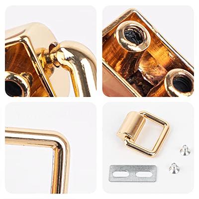 WADORN 4 Sets Metal Side Bag Buckle, 2 Colors Leather Purse Suspension  Clasp Detachable D-Ring Buckle with Screws Webbing Strap Buckle Handbag  Side