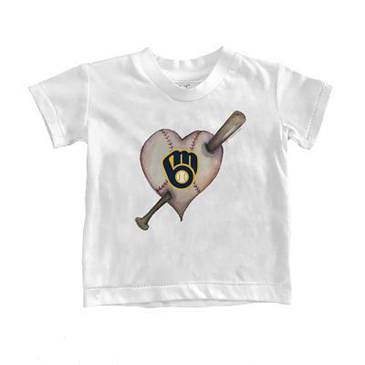 Chicago Cubs Tiny Turnip Toddler Baseball Bow T-Shirt - White