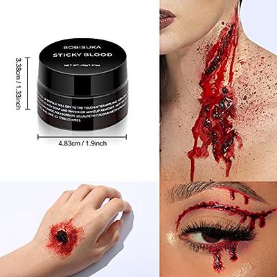 RXJC Horrible Atmosphere SFX Makeup Kit,Halloween Fake-Blood,Wound Modeling  Wax Scars Wax with Spatula