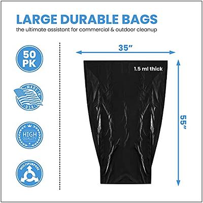 ToughBag 55 Gallon Trash Bags, 35 x 55 Large Industrial Black Trash Bags  (50 COUNT) - 55-Gallon Outdoor Garbage Bags for Commercial, Janitorial, Lawn,  Leaf, and Contractors - Made in USA - Yahoo Shopping