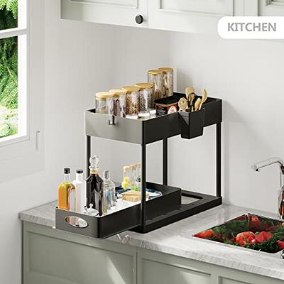 Under Sink Organizer, Bukfen Pull Out Cabinet Organizer 2-Tier