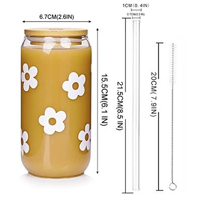 n\\c Mason Jar with Lid and Straw, Iced Coffee Cups 2 Pack 24 oz