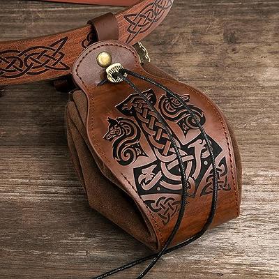 Medieval Leather Belt Pouch Renaissance Belt Bag - Halloween