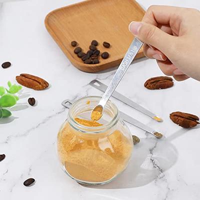 Measuring Spoons Set 5 Pcs Small Stainless Steel Mini Measuring Spoons 1/4 1/8 1/16 1/32 1/64 TSP Dry or Liquid Ingredients Teaspoon Measure Spoon