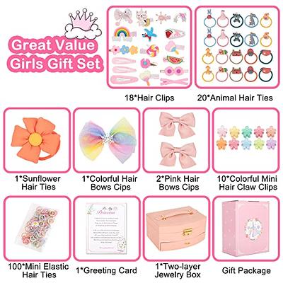 ONECOCOA Hair Accessories for Girls，Hair Stuff Including Jewelry Box/Hair  Clips/Hair Barrettes/Hair Ties/Hair Bows，Teen Girl Gifts，Gift Toys for Girls  Age 4 5 6 7 8-12（Pink） - Yahoo Shopping