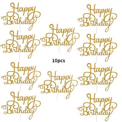 1pc Happy Birthday Cake Toppers Mirror Acrylic Cake Topper Side Cake  Decorations Gold Cake Inserts Cake Decorating Supplies Cupcake Toppers for  Kids Birthday Cake Decor Birthday Party Decorations