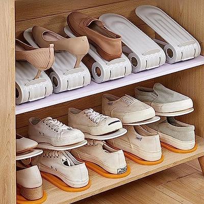 Shoe Slot Space Saving Organizer - Shoe Shelf Rack Double Storage