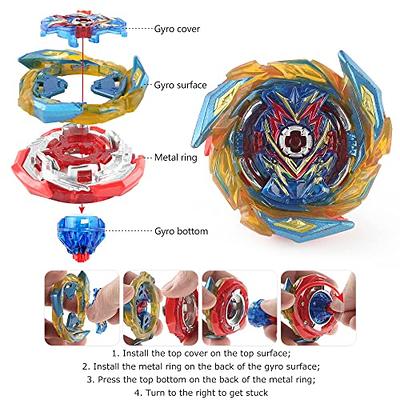  Bey Battle Burst Gyro Blade Toy Set Great Present for Kids  Children Boys Ages 6 8 10 12+ Metal Fusion Attack Top Battling Game 10  Spinning Tops 2 Two-Way Launcher 2 Handles : Toys & Games