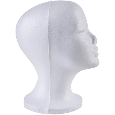 Styrofoam Mannequin Head with Female Face