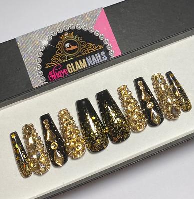 Gold Bling Nail Set