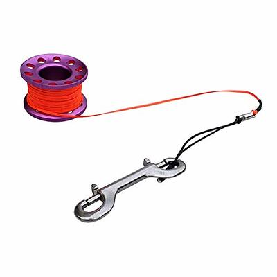 Baosity Multi Purpose Scuba Diving Dive Reel, Aluminum Alloy Finger Spool  Attached with 15m High Visible Line, Dual Ended Bolt Snap Clip