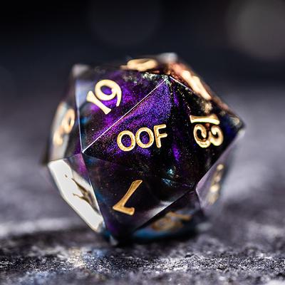 D20 Gemstone D20 Dice Yeet & Fck Style Dungeons and Dragons D20