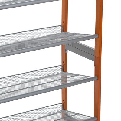 Costway 7-Tier 43.5 in. H 14-Pair White Double Rows Shoe Rack Vertical  Wooden Shoe Storage Organizer Rustic Patented JZ10125WH - The Home Depot