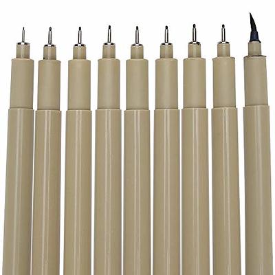 GETHPEN 9 Pack Micro-line Pens, 0.5 mm Micro,9 Colors Fineliner Pen  Waterproof Ink Set, Fine Point Pen,Multi-liner for Sketching, Anime, Manga,  Artist