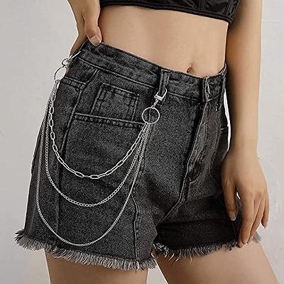 Anezus 3pcs Belt Chain, Pocket Chain, Chains for Wallet, Pants, Jeans, Goth Accessories for Eboy, Egirl, Men and Women