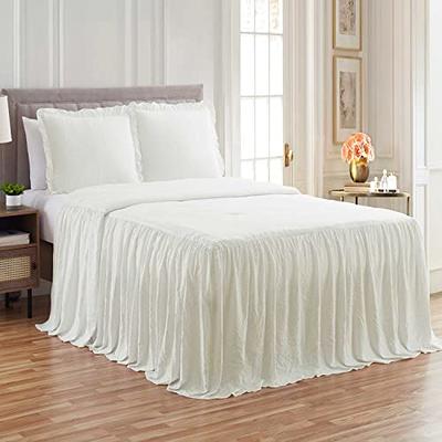 Sweet Home Collection Bedspreads Ruffle Skirt 3 Piece Shabby Chic Ultra  Soft Oversized Coverlet Bedding Cover with Shams Set, Queen, Ivory - Yahoo  Shopping