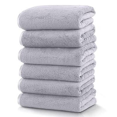 Cosy Family Ultra Soft Microfiber Absorbent Hand Towel Set of 6 - Silk  Hemming Towels for Bathroom