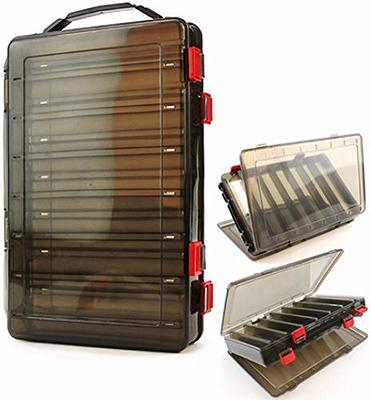 Milepetus 10 Compartments Double-Sided Fishing Lure Hook Tackle Box Visible  Hard Plastic Clear Fishing Lure Bait Squid Jig Minnows Hooks Accessory Storage  Case Container (Brown-14 Slots) - Yahoo Shopping