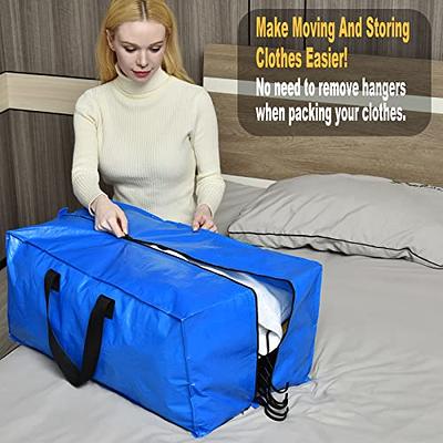 Heavy Duty Large Storage Bags, XL Blue Moving Bags for College Dorm Room  Essentials,4 Packs 