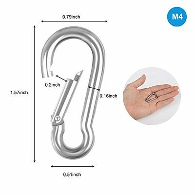 10PCS 304 Stainless Steel Carabiner Snap Hook Marine Grade