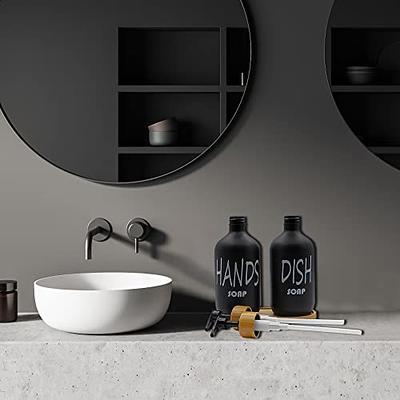  MOMEEMO Matte Black Glass Soap Dispenser Set - Hand