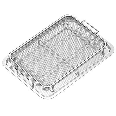 2 Pcs Round Stainless Steel Basket for Oven, Crisper Tray and