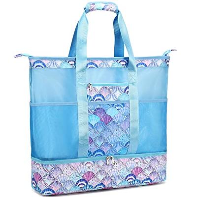  Beach Bags Waterproof Sandproof, Mesh Beach Bag for