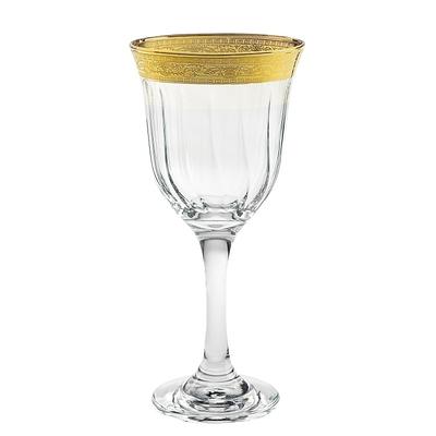 Jeanne Fitz Set of 2 Slant Collection Red Wine Glasses ,Gold