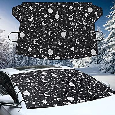 Riakrum Car Windshield Cover for Ice and Snow Oxford Fabric Waterproof Windshield  Frost Cover Auto Window Automotive Windshield Snow Covers with 4 Elastic  Straps for Winter (Night Style) - Yahoo Shopping