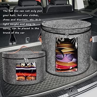 kushon Oversized Hat Storage Box for Women & Men，19 D x 17 H Cowboy Hat  Boxes with 1 Wood Hook Fel…See more kushon Oversized Hat Storage Box for