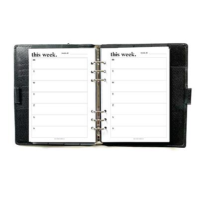 A6 Wide Weekly Planner Refill