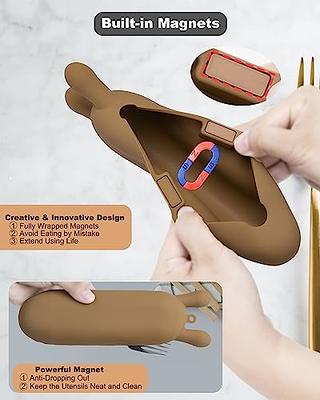 Hitseon Silicone Utensil Case, Magnetic Anti-fall Out Dustproof Travel  Utensils with Case, Portable Reusable Travel Cutlery Set for Camping  Silverware (Brown) - Yahoo Shopping