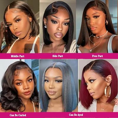 UTIDE 13X4 Lace Front Wig 12 Inch Short Bob Wig Human Hair