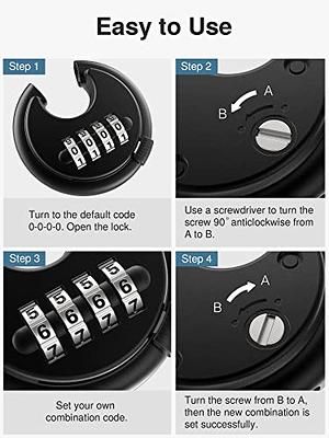 Puroma 1 Pack Combination Lock 4 Digit Locker Lock Outdoor Waterproof  Padlock for School Gym Locker, Sports Locker, Fence, Toolbox, Gate, Case,  Hasp Storage (Silver) - Yahoo Shopping