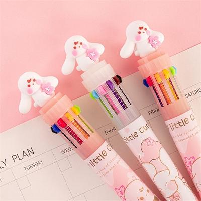 Cute Kawaii Novelty Stamp Highlighter Pen Marker Assorted Love Star Bear  Paw Music Cloud Kiss Shape School Kids Student Creative Stationery 12 Color