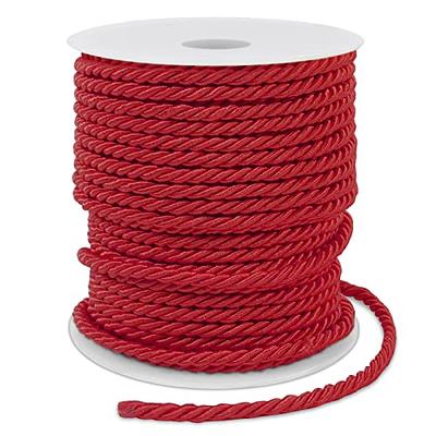 1/8in(3mm) 164ft Nylon Rope Solid Braided Cord 5 Stands Paracord Thin String for Crafts Multipurpose UV Resistant for Tent Garden Clothesline and