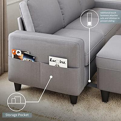 HONBAY Convertible Modular Sectional Storage Sofa L-Shaped Couch